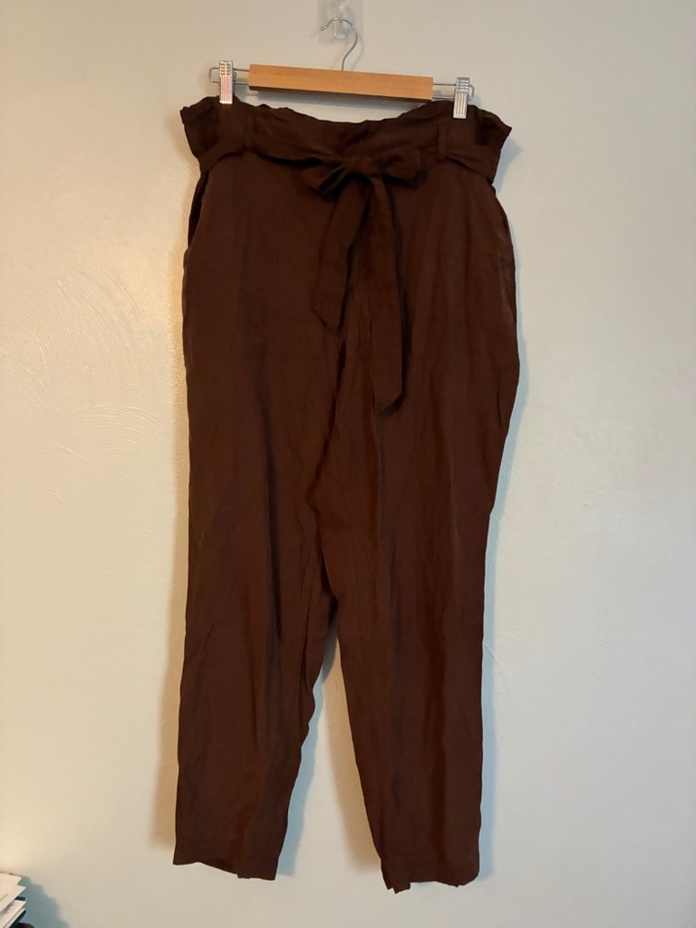 Old‎ Navy Brown Paperbag Tie-Waist Ankle Pants